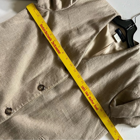 COPY - Linen Blazer Women’s Size Medium Tan Pockets - Picture 7 of 14